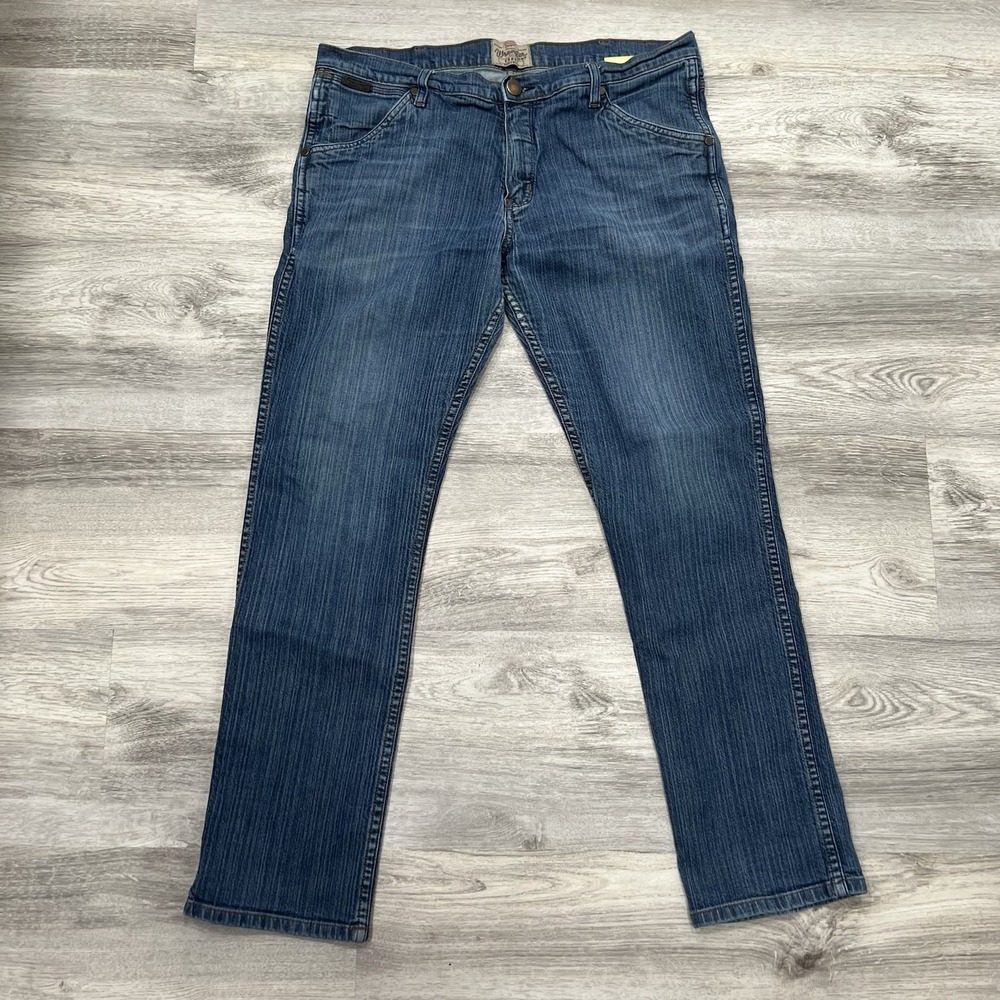 Wrangler Crank Leaded Taylor Relaxed Fit Jeans Classic Denim Pants Comfort Sz 36